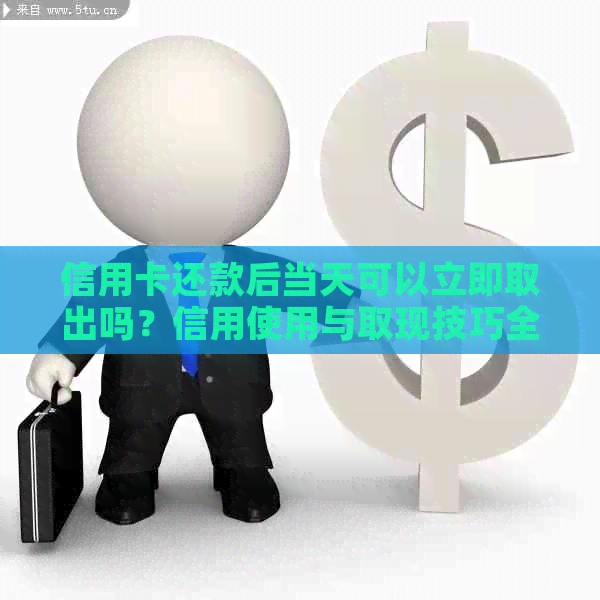 信用卡还款后当天可以立即取出吗？信用使用与取现技巧全解析