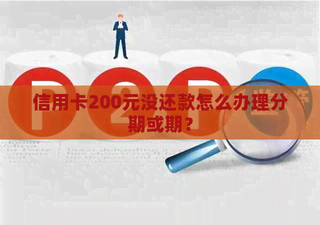 信用卡200元没还款怎么办理分期或期？