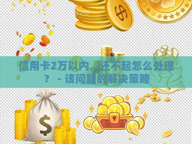 信用卡2万以内，还不起怎么处理？ - 该问题的解决策略