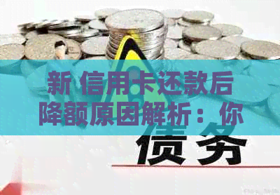 新 信用卡还款后降额原因解析：你是否陷入了这四大陷阱？