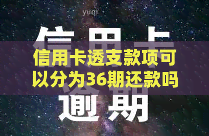 信用卡透支款项可以分为36期还款吗？了解详细分期还款方案和条件