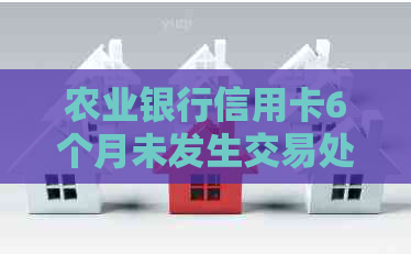 农业银行信用卡6个月未发生交易处理措