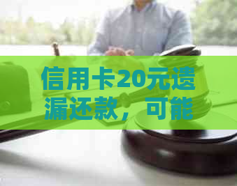 信用卡20元遗漏还款，可能引发的后果与解决策略