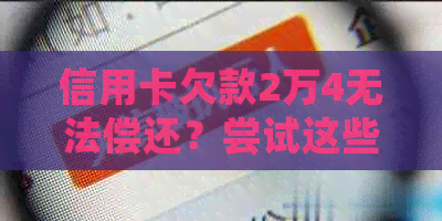 信用卡欠款2万4无法偿还？尝试这些方法来解决问题！