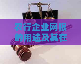 农行企业网银的用途及其在现代商业中的重要性