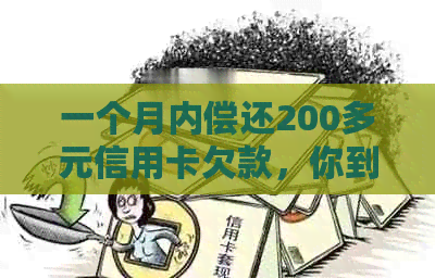 一个月内偿还200多元信用卡欠款，你到底欠了多少钱？