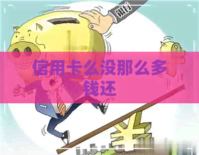 信用卡么没那么多钱还