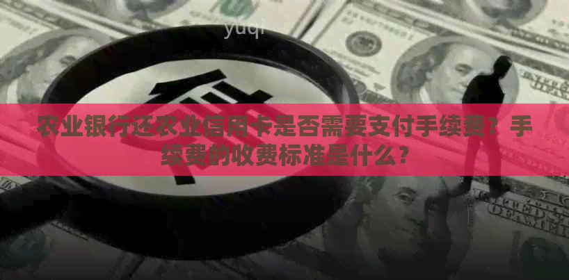 农业银行还农业信用卡是否需要支付手续费？手续费的收费标准是什么？