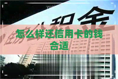 怎么样还信用卡的钱合适