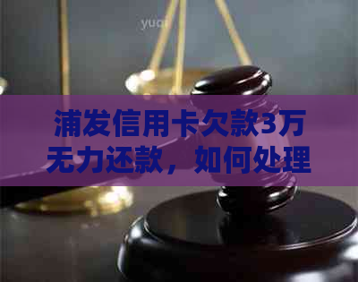 浦发信用卡欠款3万无力还款，如何处理？