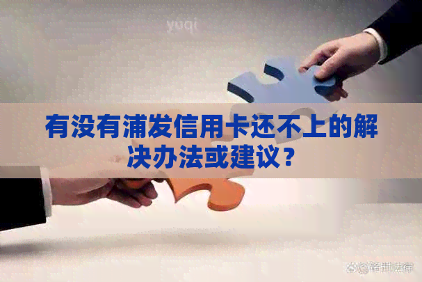 有没有浦发信用卡还不上的解决办法或建议？