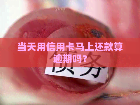 当天用信用卡马上还款算逾期吗？