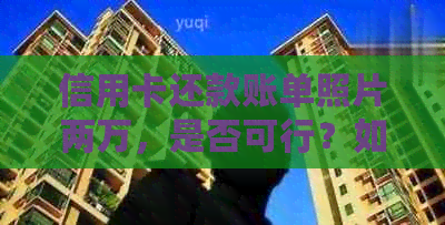 信用卡还款账单照片两万，是否可行？如何操作？