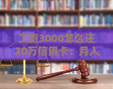 工资3000怎么还20万信用卡：月入三千，还款十几万，如何应对信用卡压力？