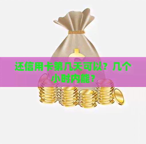 还信用卡第几天可以？几个小时内能？