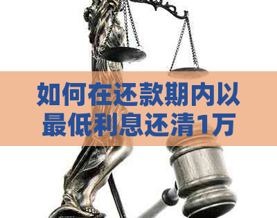 如何在还款期内以更低利息还清1万元信用卡欠款的全攻略