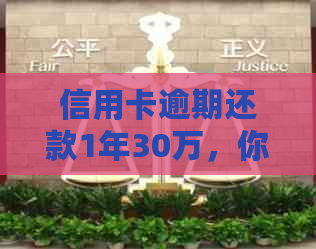 信用卡逾期还款1年30万，你将支付多少利息和罚款？