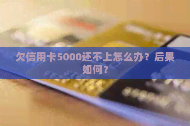 欠信用卡5000还不上怎么办？后果如何？