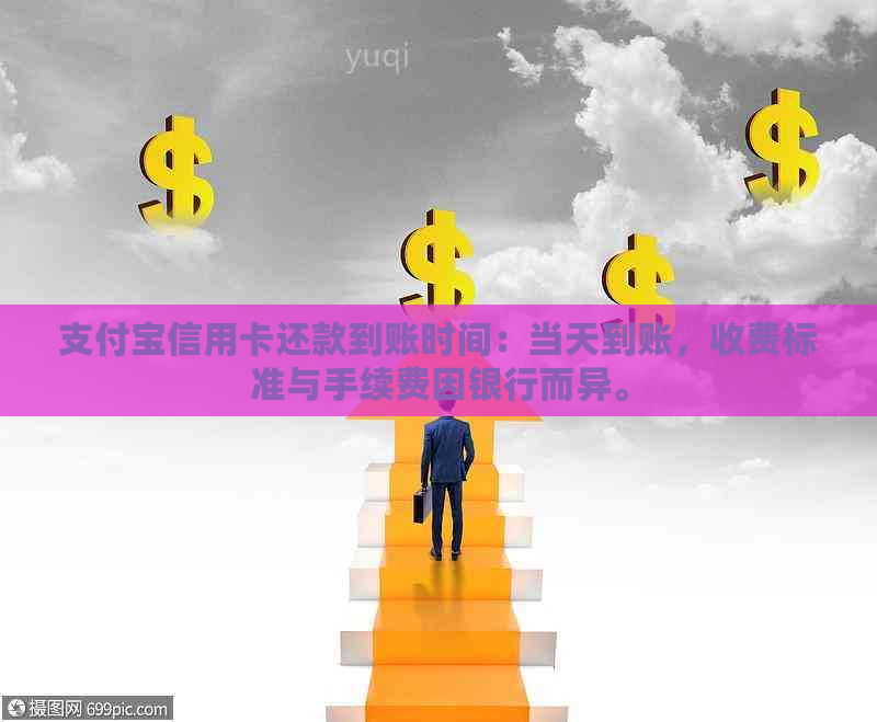 支付宝信用卡还款到账时间：当天到账，收费标准与手续费因银行而异。