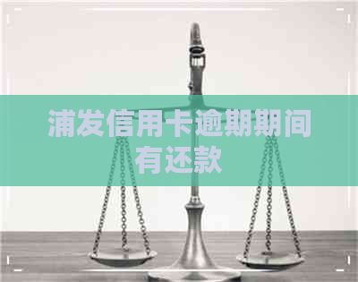 浦发信用卡逾期期间有还款