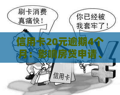 信用卡20元逾期4个月：影响房贷申请、处理方法及利息计算