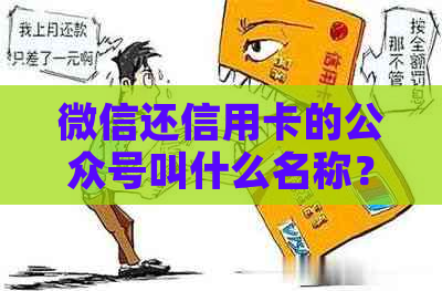 微信还信用卡的公众号叫什么名称？微信还信用卡的小程序有哪些？