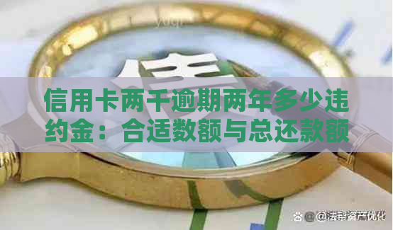 信用卡两千逾期两年多少违约金：合适数额与总还款额详解