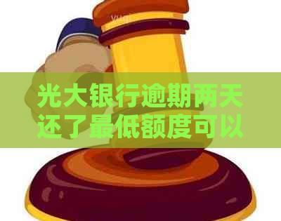 光大银行逾期两天还了更低额度可以吗-光大银行逾期两天还了更低额度可以吗?