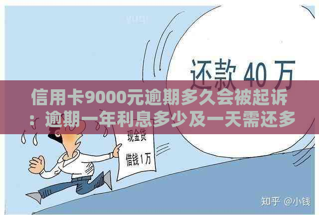 信用卡9000元逾期多久会被起诉：逾期一年利息多少及一天需还多少？