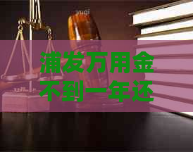 浦发万用金不到一年还款怎么办