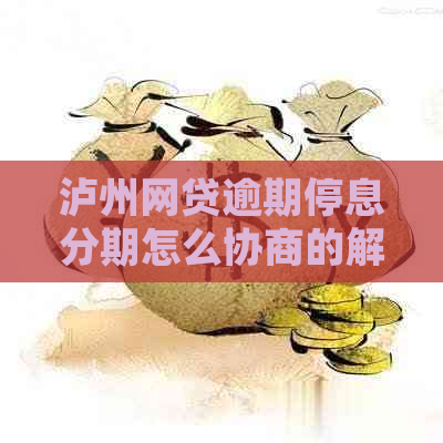 泸州网贷逾期停息分期怎么协商的解决方法