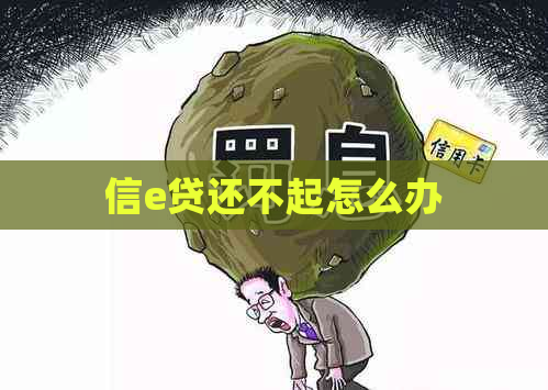 信e贷还不起怎么办