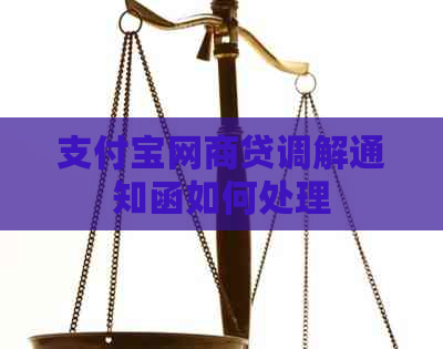 支付宝网商贷调解通知函如何处理