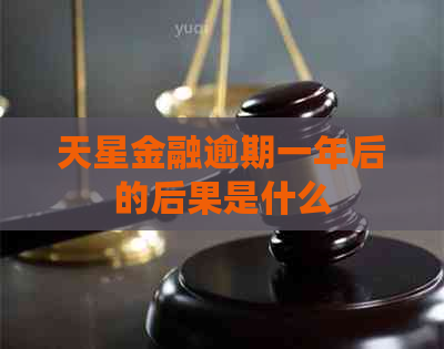 天星金融逾期一年后的后果是什么