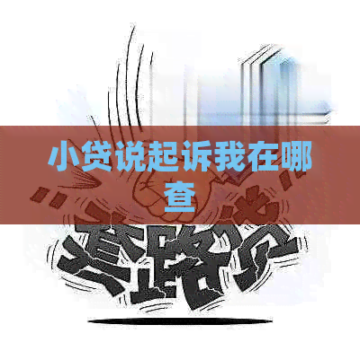 小贷说起诉我在哪查