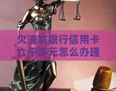 欠浦发银行信用卡六千多元怎么办理