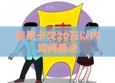 信用卡欠20万以内如何解决