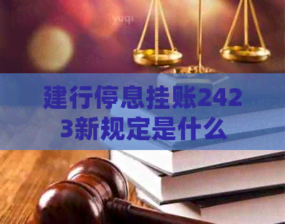 建行停息挂账2423新规定是什么