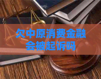 欠中原消费金融会被起诉吗