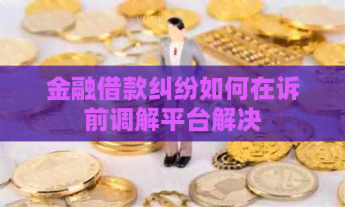 金融借款纠纷如何在诉前调解平台解决