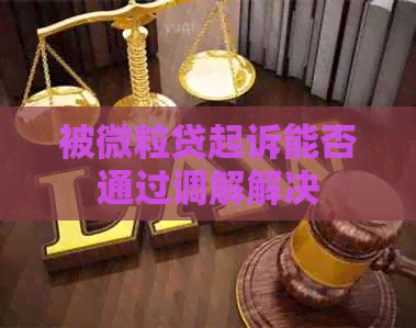 被微粒贷起诉能否通过调解解决