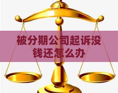 被分期公司起诉没钱还怎么办