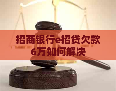 招商银行e招贷欠款6万如何解决