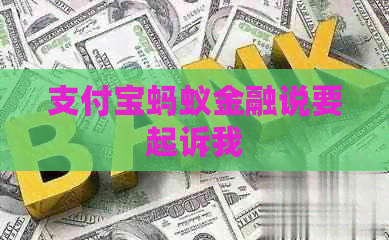 支付宝蚂蚁金融说要起诉我