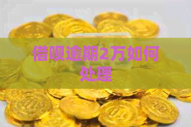 借呗逾期2万如何处理