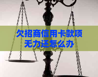 欠招商信用卡款项无力还怎么办