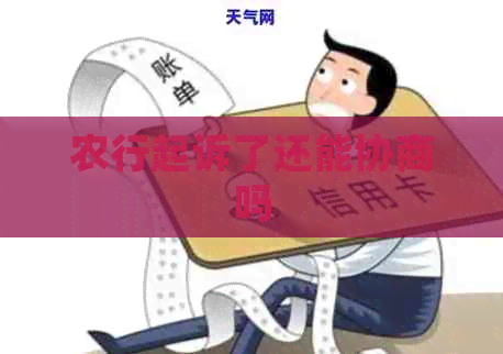 农行起诉了还能协商吗