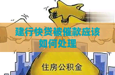 建行快贷被催款应该如何处理