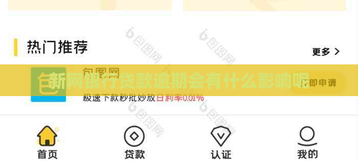 新网银行贷款逾期会有什么影响呢