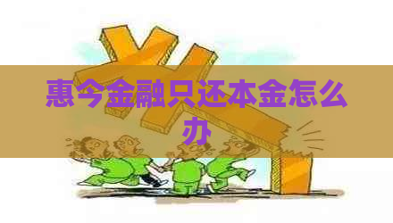 惠今金融只还本金怎么办